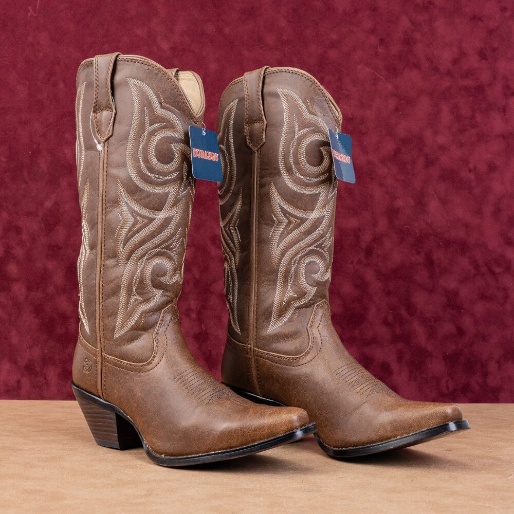 Durango Women Crush Brown Leather Western Cowboy Fashion Boots sz 7.5